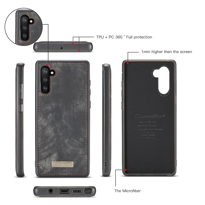 Для samsung S8 S9 S10 Plus Note 10 8 9 многофункциональный кошелек на молнии из натуральной кожи чехол для Galaxy Note10 Note10+ A40 A50 A70