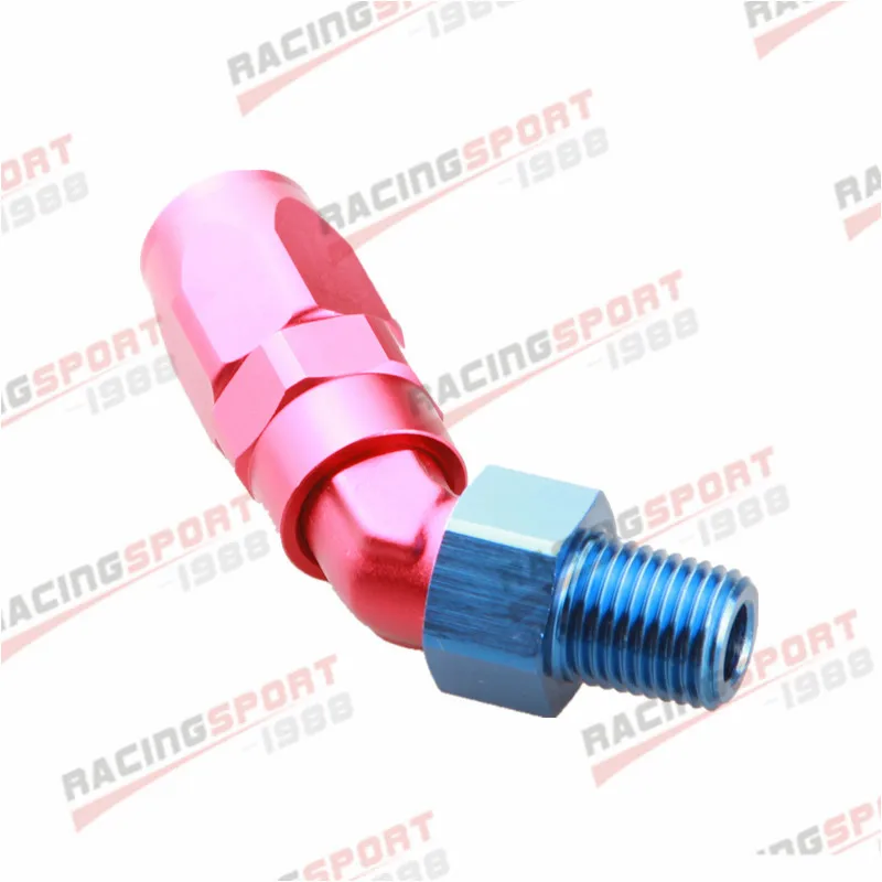 -10 AN10 AN to 1/2 &quotNPT 45-градусный стандартный адаптер из алюминия черный/красный-синий