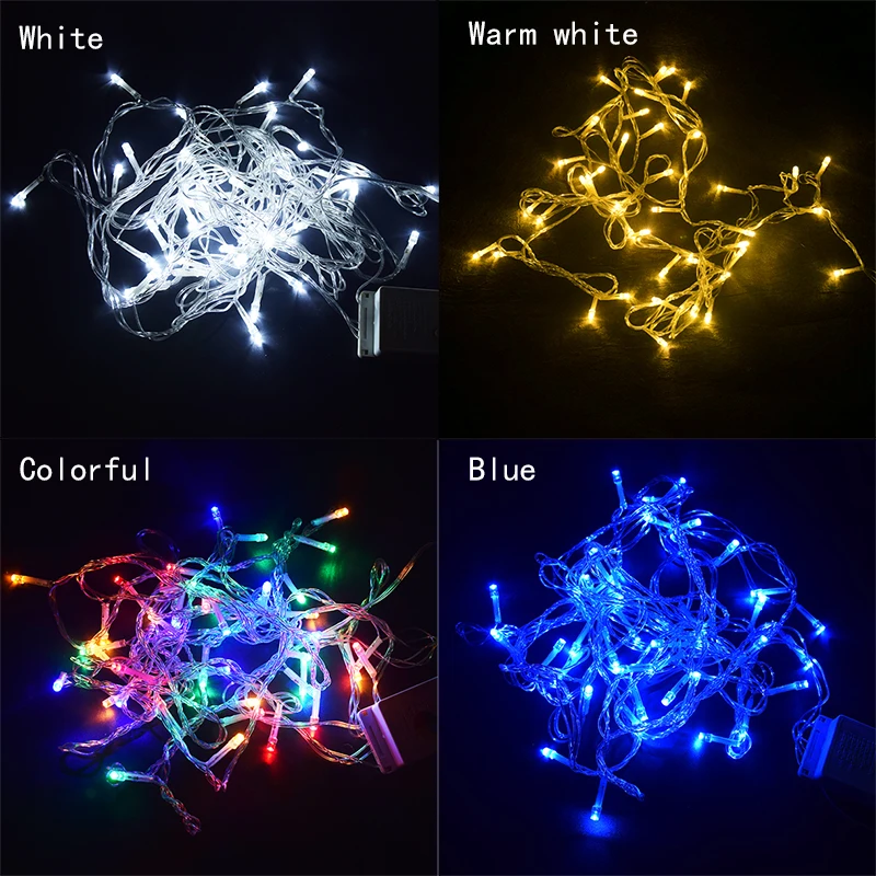 Светодиодные уличные рождественские украшения гирлянды 5 м 10 50 100 220 В 230 240 в