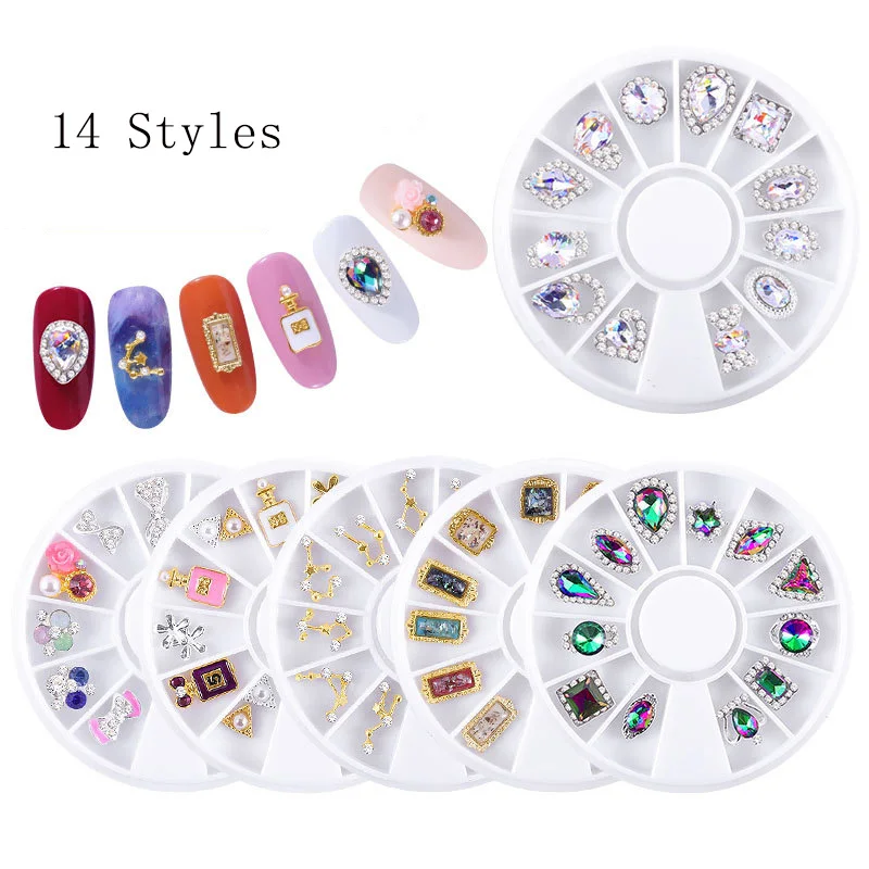 

DIY Nail Art Decoration Mixed Multicolored Special-Shaped AB Diamond Colorful Glass Diamonds Turntable Manicure Nail Accessories