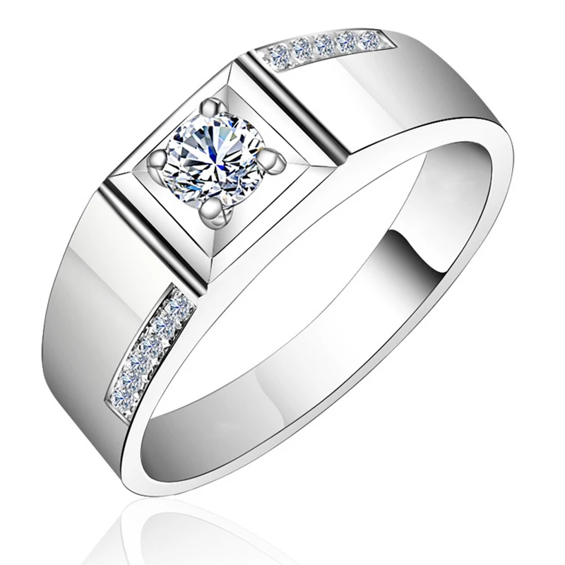 

Мужские кольца Аутентичное Стерлинговое Серебро 925 Роскошные платиновые бриллианты изысканные обручальные уникальные свадебные очароват...