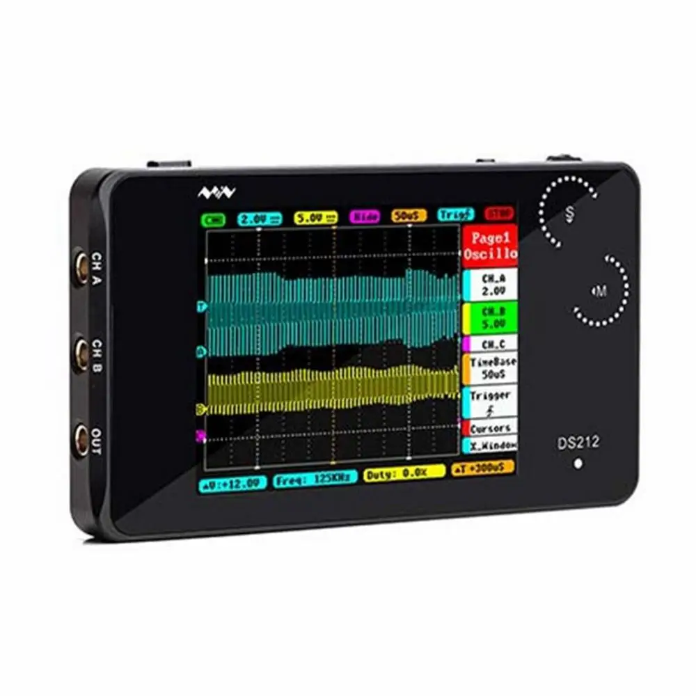 Цифровой портативный осциллограф DS212 карманный с ЖК дисплеем полоса пропускания