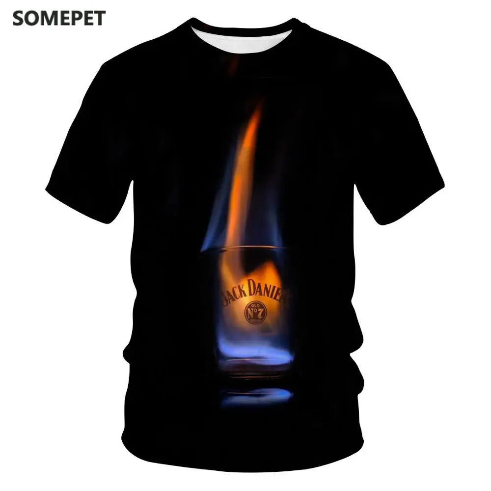 

2020 New Summer Printed Men'S T-Shirt Casual Round Neck Short-Sleeved Men'S T-Shirt Fashion Hip-Hop Beer T-Shirt