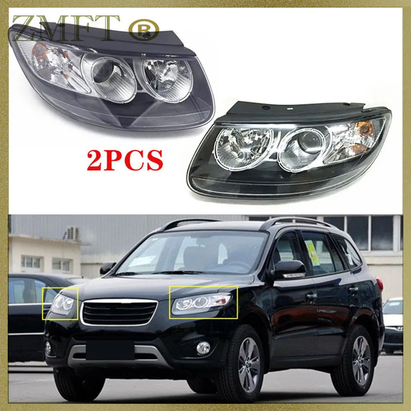 

Передняя фара на левый и правый бампер автомобиля для Hyundai Santa Fe 2006 2007 2008 2009 2010 2011 2012 без лампочек, 2 шт.