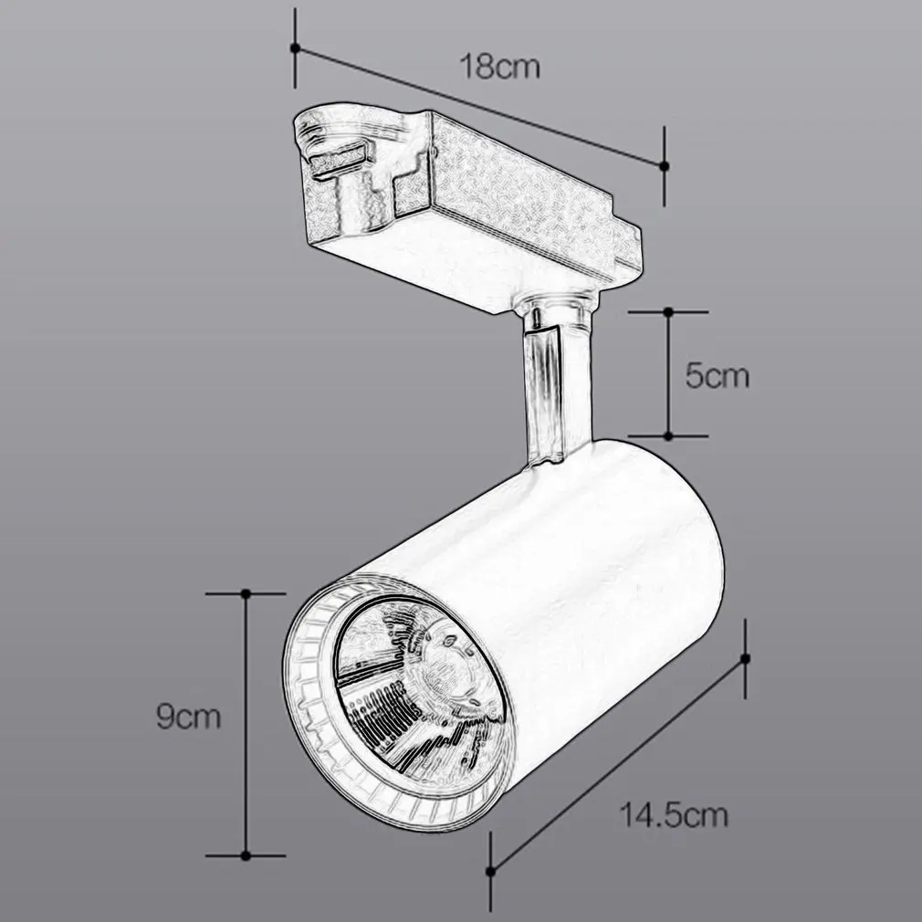 

ICOCO 10W COB LED Track Light Clothes Shop Ceiling Lamp Open Mounted Rail Spot Light Super Bright Adjusttable Angle Down Lamp