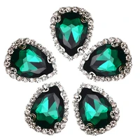 top sewing rhinestone glass drop flat crystalsdecorative stone green button for clothes dress jewelry diy needlwork accessory