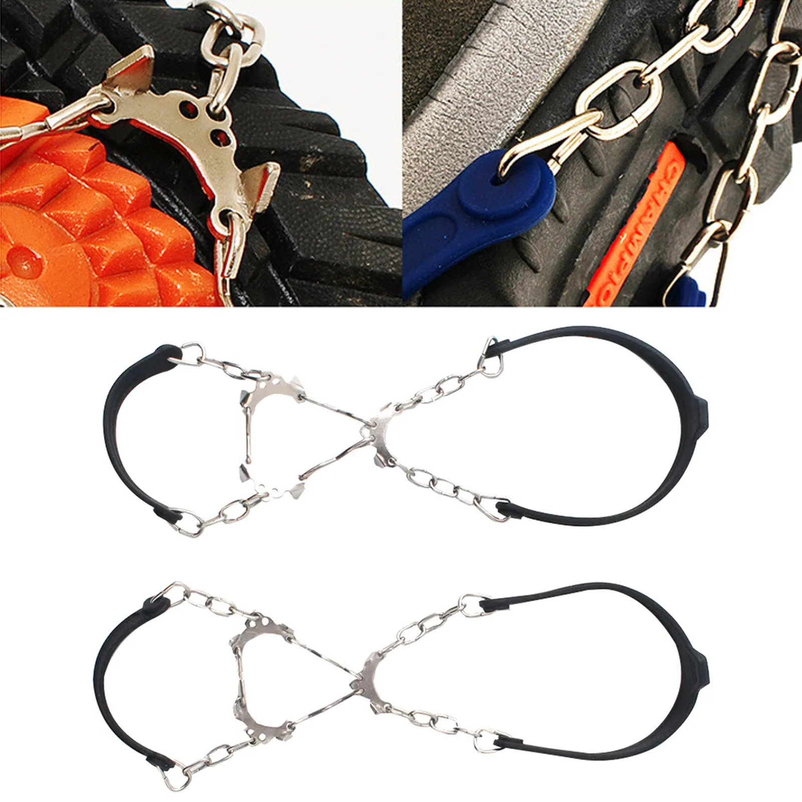 

6 Teeth Universal Steel Ice Gripper No Slip Snow Shoe Spikes Grips Cleats Crampons Outdoor Winter Climbing Shoes Cover