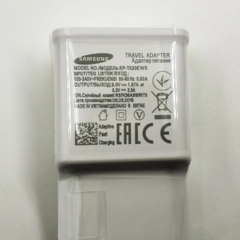 Зарядное устройство Samsung адаптер для быстрой зарядки 9 В 1 67 А кабель Micro USB 150 см Galaxy