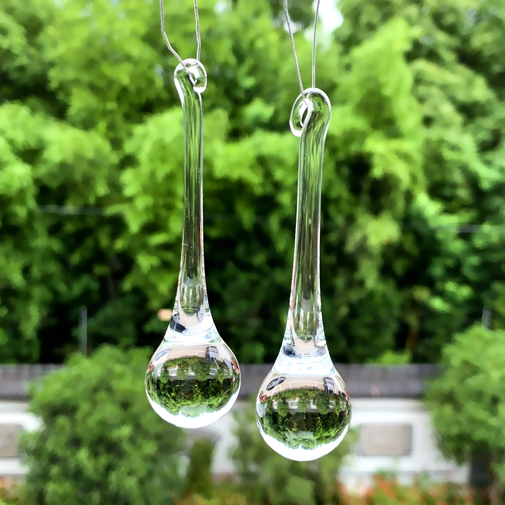 

80mm Water Drop Pendant Clear Glass Crystal Suncatcher Accessories for Chandeliers Crystals DIY Hanging Ornament Home Decor