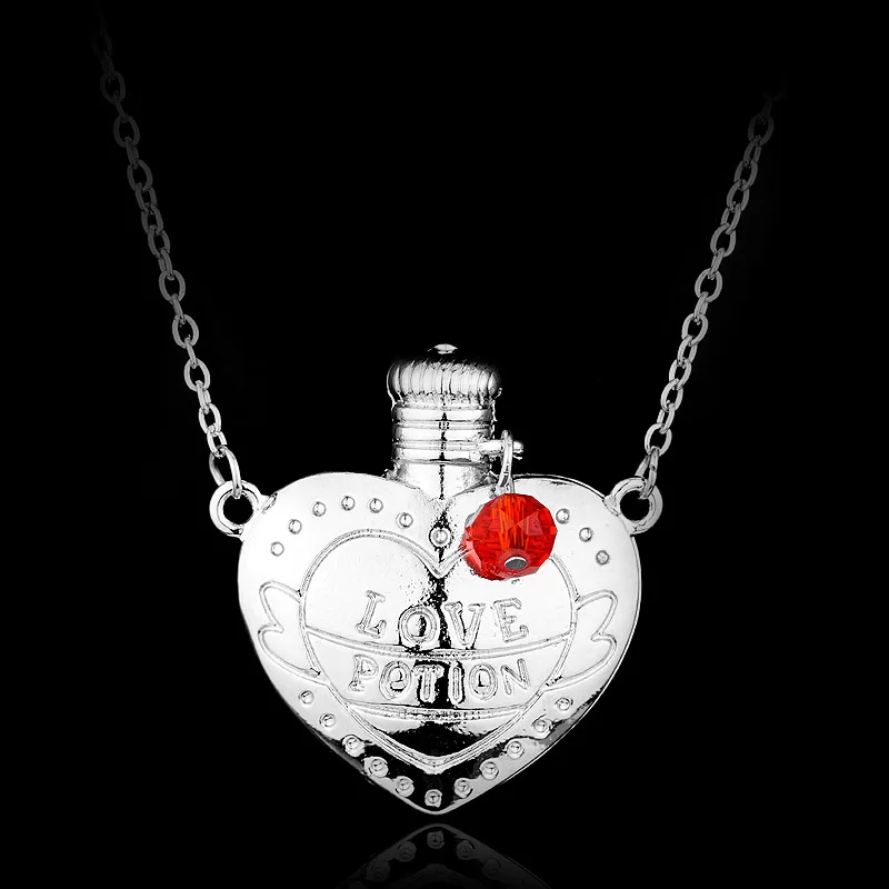 

Ins Three-dimensional Pink Heart Potion Necklace Sweet Cute Love Letter Bottle Pendant Necklaces For Women Girl Wife Accessories