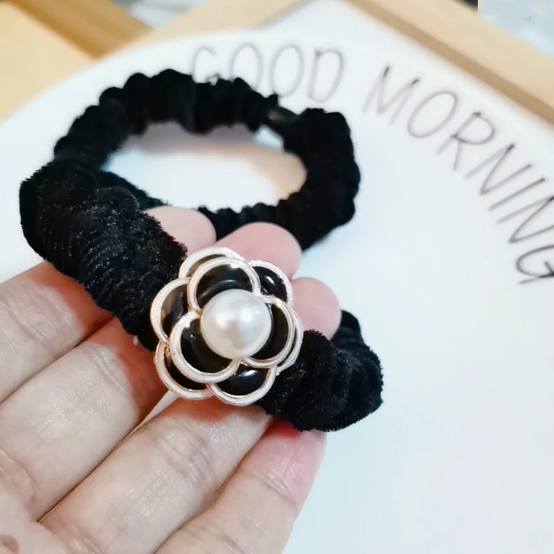 

New Korean Pearl Flower Rubberband Women Girls Elastic Hair Bands Hair Ties Rings Rope For Hair Accessories Gum Scrunchy