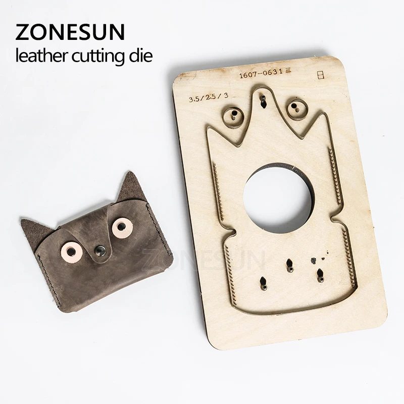 ZONESUN индивидуальная форма Совы Кожа ремесло DIY деревянный шаблонный нож