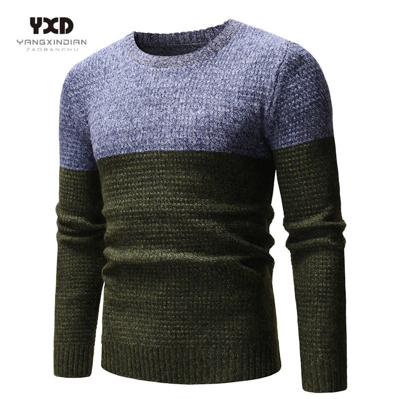 Mens clothes Man Sweater Pullover Men Clothing Mans Sweaters Jumper Men Casual Warm Spliced Christmas Knitted Sweater Pullovers