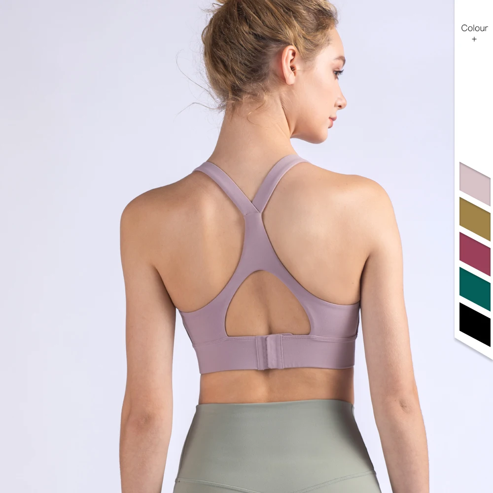 

New 2021 Summer Woman Top Sports Bra Lulu Yoga Bra Seamless Buckle Y-shaped Wide Shoulder Strap Sportswear Backless Bra Crop Top