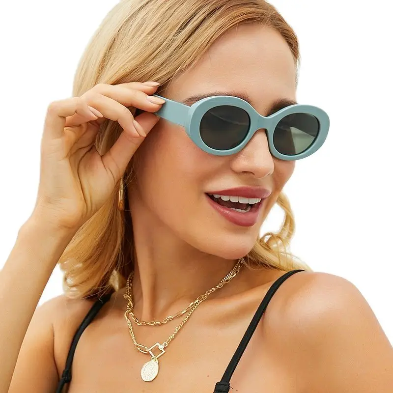 

Fashion Oval Sunglasses Women Small Frame Round Sun Glasses Men Luxury Ladies Shades Trendy Jelly Color Eyewear Female
