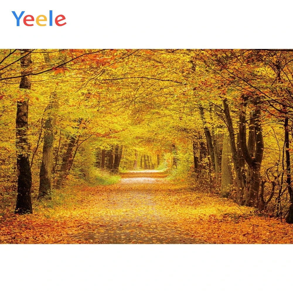

Yeele Autumn Backdrop Forest Yellow Tree Leaves Natural Scenery Newborn Baby Photography Background Custom For Photo Studio