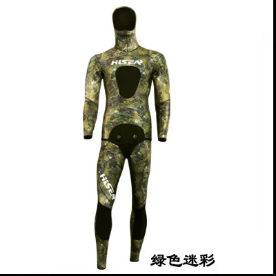 A1 Hisea 3,5 мм камуфляж гидрокостюмы для мужчин spearfishing костюм водолазный костюм гидрокостюм для рыбалки и охоты, одежда - Цвет: A1