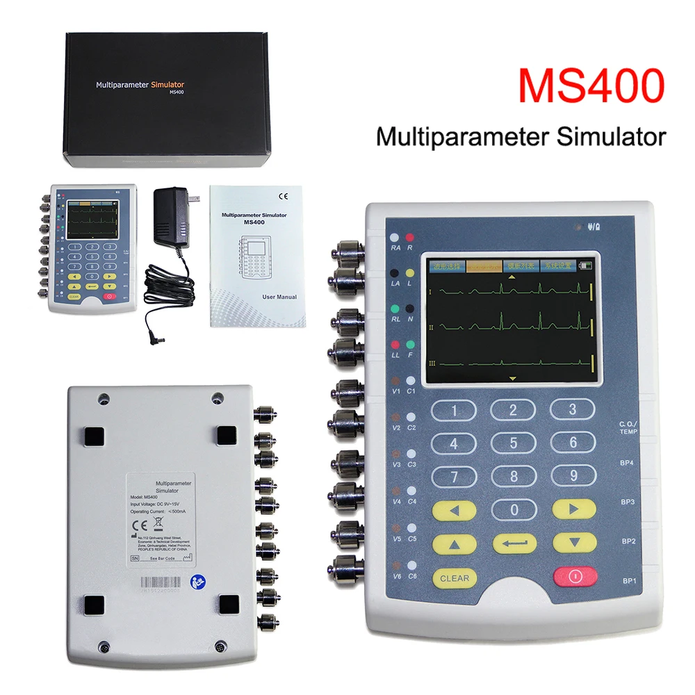 Биомедицинский многопараметрический симулятор MS400 12 выводов ЭКГ дыхание