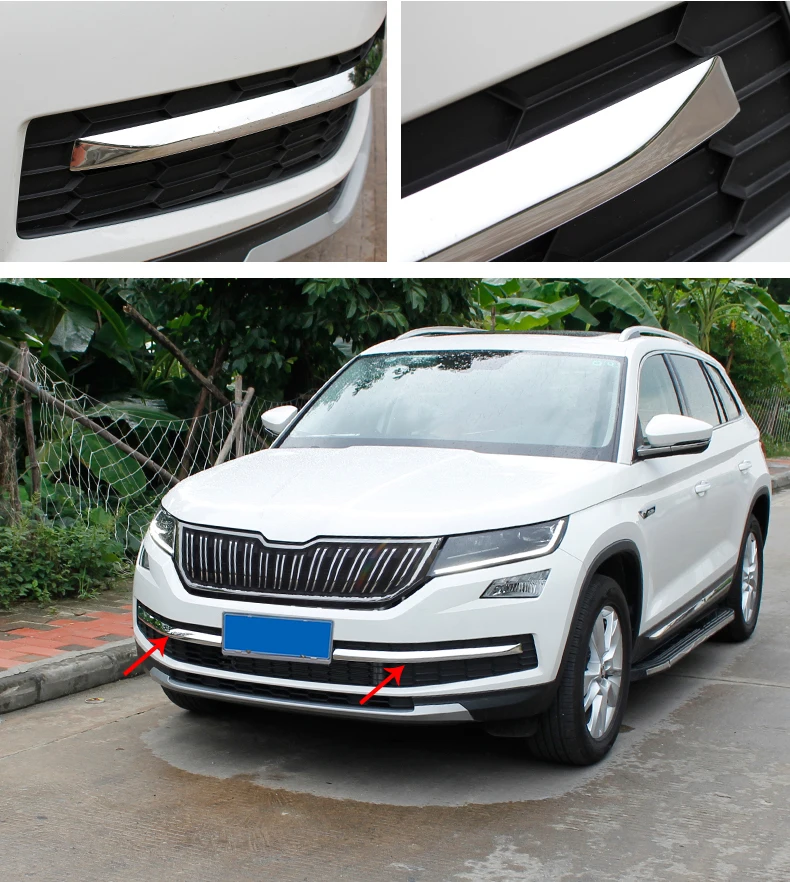 2 шт. abs для SKODA KODIAQ 2017 2018 передняя решетка декоративная яркая отделка|abs|grill trimskoda