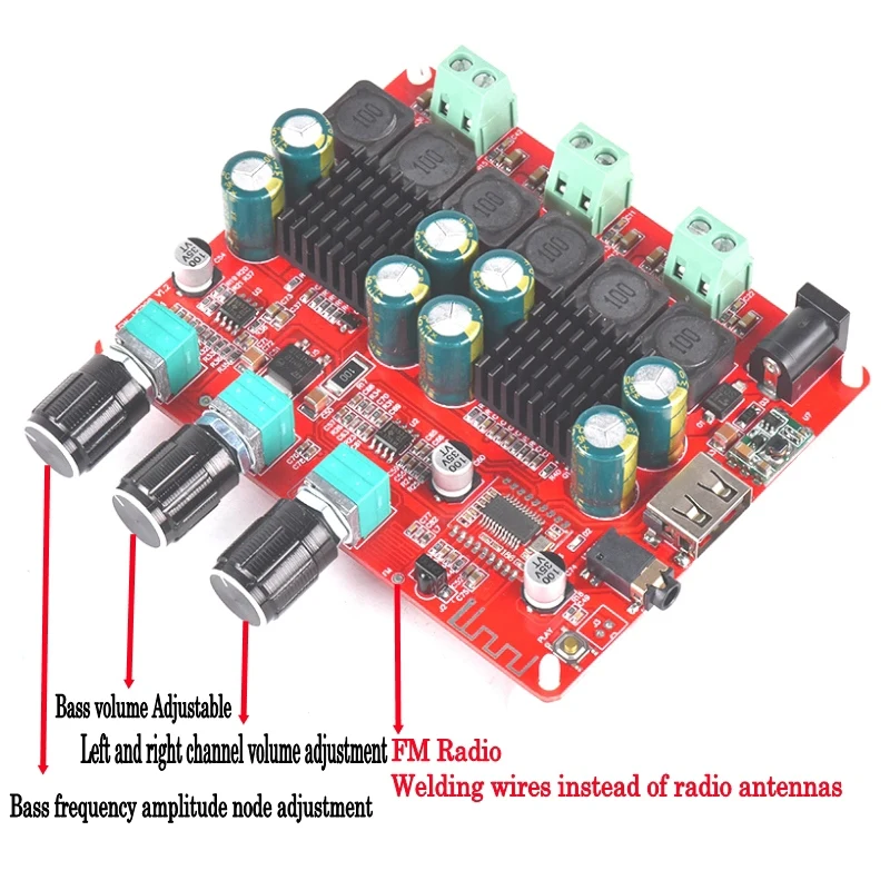 Tpa3116D2 4 2 Bluetooth 1 канальный стерео цифровой o усилитель плата 50Wx2 + 100 Вт Fm радио Usb Mp3