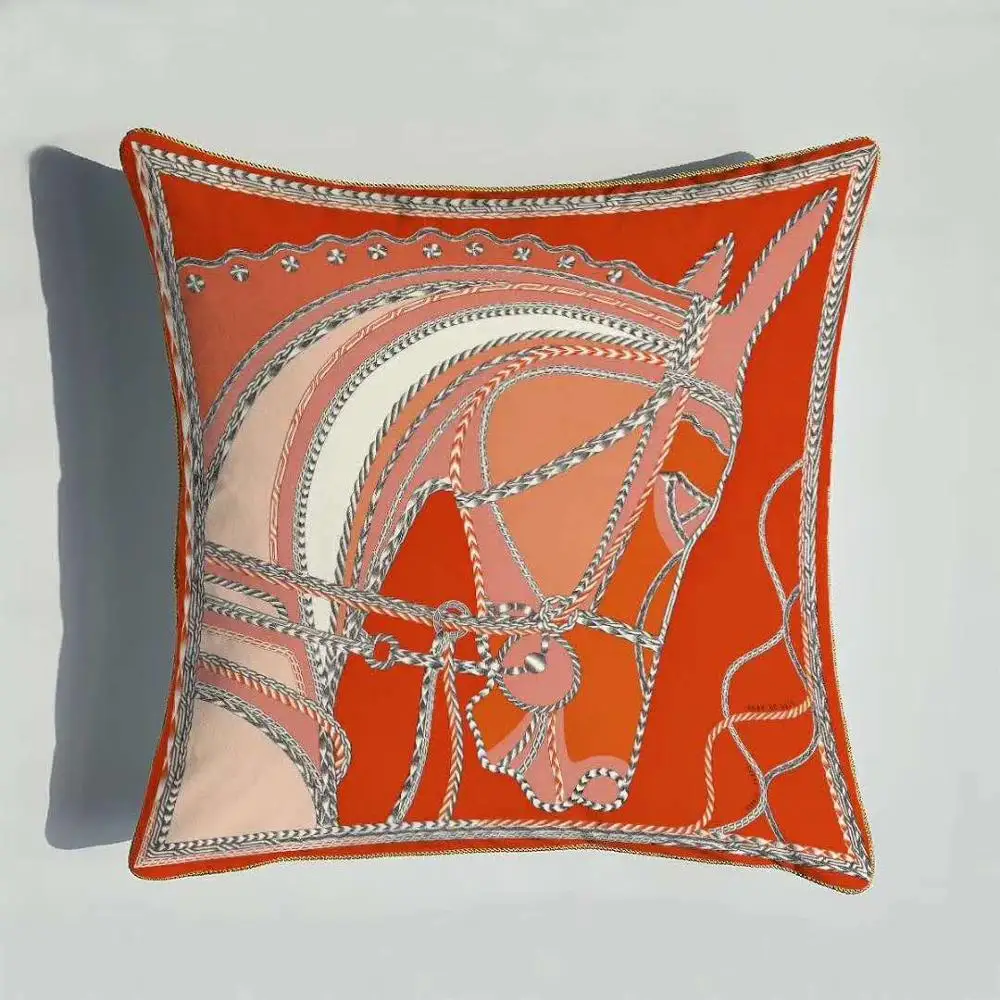 Европейский дизайн Cojines Decorativos Para Sof Зара* женский геометрический конский бренд чехол для подушки с Северными мотивами Королевский роскошный чехол для подушки - Цвет: 15