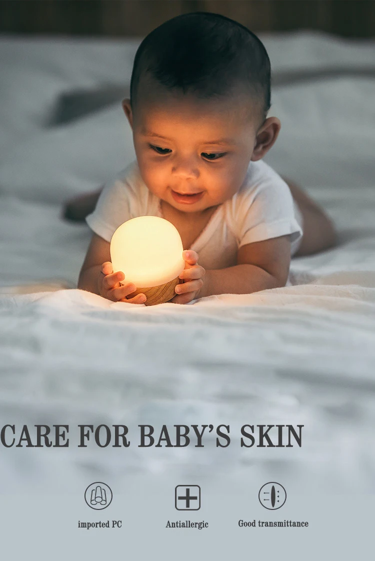 

FSTENPUS LOG Night Light Portable Eye Caring Touch Switch Durable Night Light LED Light Rechargeable Baby Nursery Baby Gifts