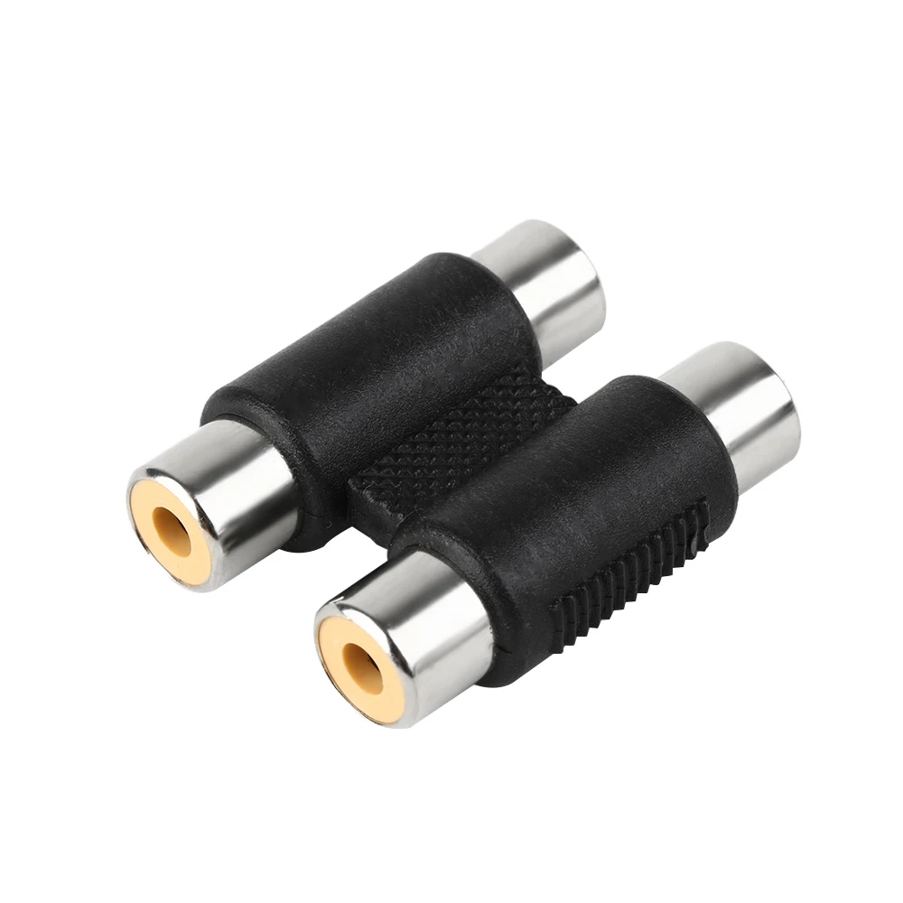 

Silver Gold Head Media Devices Couple/Single RCA AV Female to Female F/F Joiner Coupler Plug Audio Adapter Connector