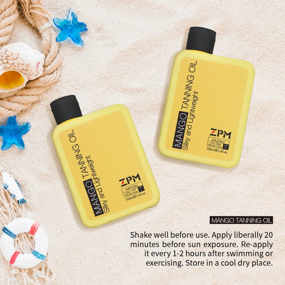 ZPM масло для загара манго SPF 6 широкий спектр UVA/UVB защита оливковое кокосовое