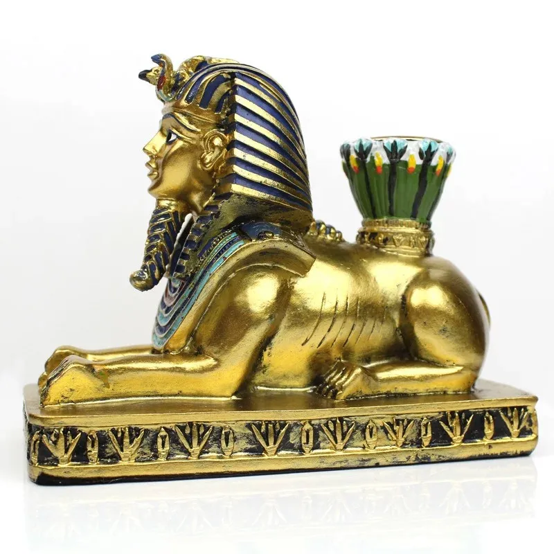 Европейская статуэтка подсвечник в ретро стиле Древняя египетская богиня Сфинкс