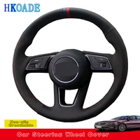 customize diy soft suede leather steering wheel cover for audi a4 b9 avant a5 f5 q2 a1 8x sportback a3 8v car interior