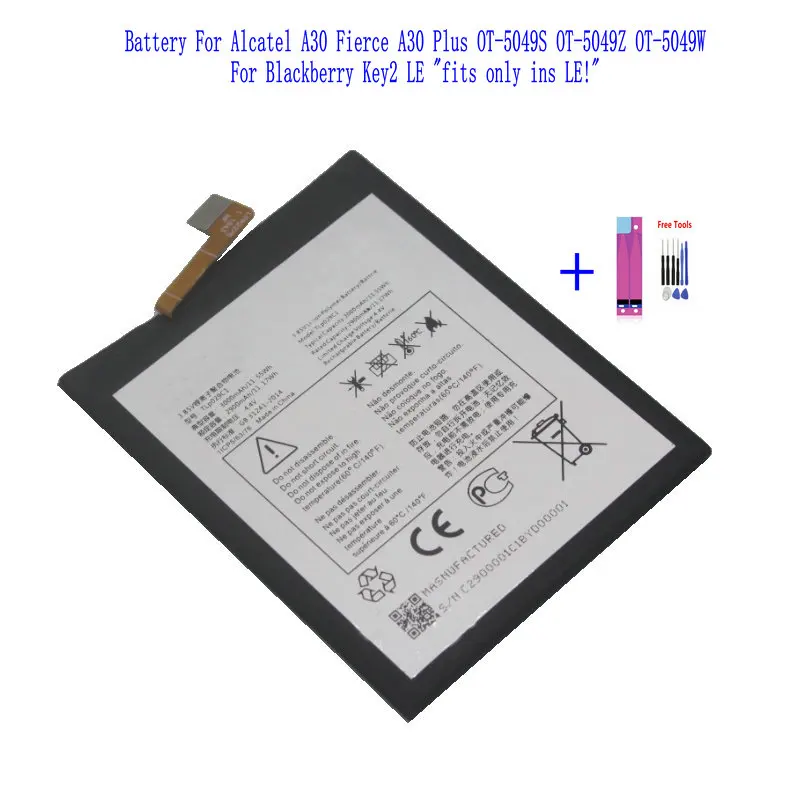 1x3000mAh TLp029C1 Аккумулятор для TCL Alcatel A30 Fierce Plus OT-5049S Blackberry Key2 LE + набор инструментов