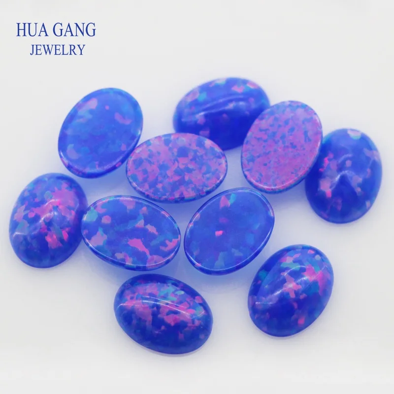 

FI03 Opal Loose Stones Oval Shape Base Cabochon Created Opal Beads Semi-Precious Stones For Jewelry Making 3x5mm-10x14mm
