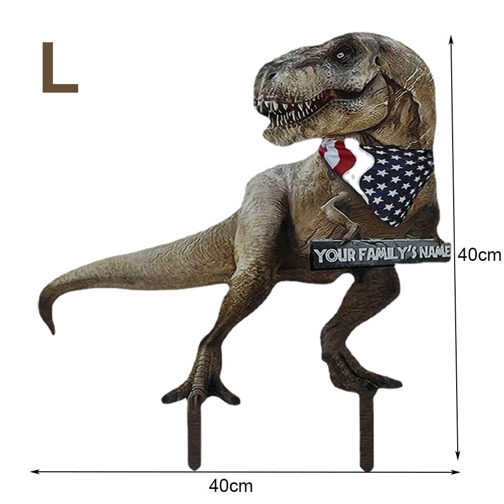 

New Metal Garden Decoration Sculpture Dinosaur T-Rex Figurine Waterproof Anti Rust Outdoor Garden Ornament Home Decor