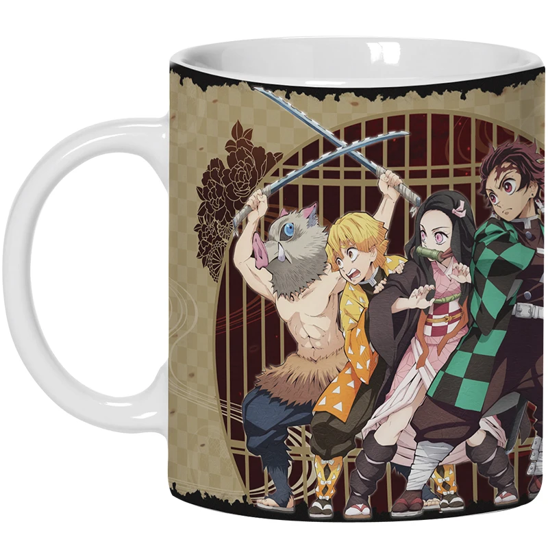 

Anime Demon Slayer Kimetsu No Yaiba Kamado Nezuko Ceramic Coffee Cartoon Water Mug Cup Japanese Gold Stamping Creative Xmas Gift