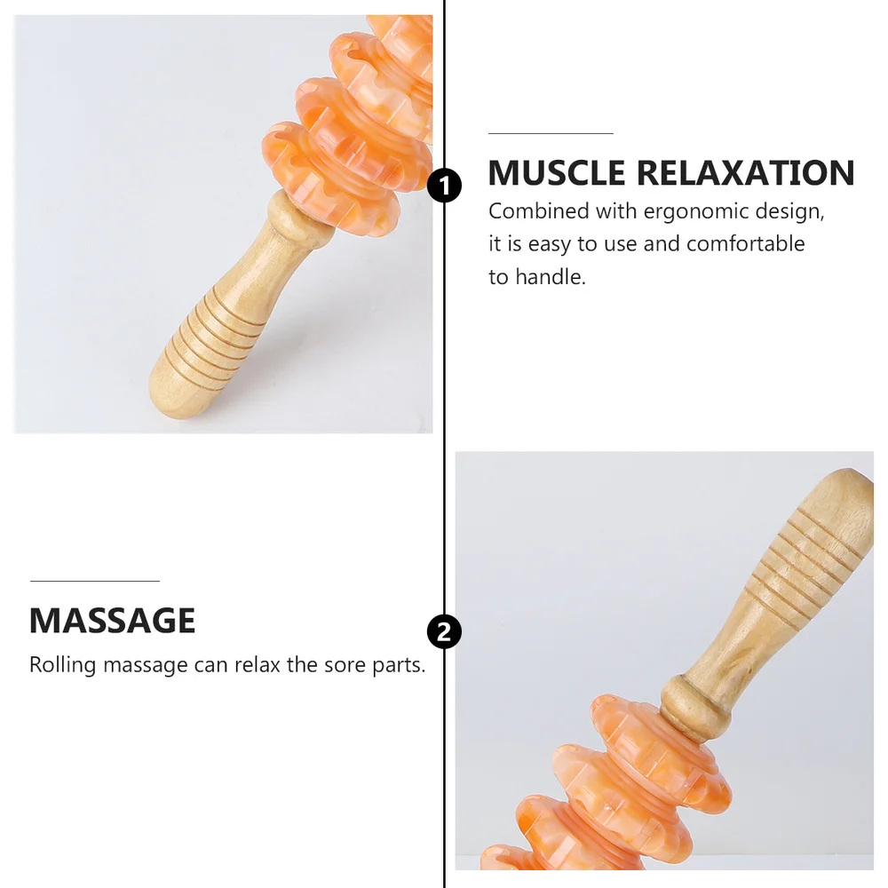

Wooden Muscle Massager Body Roller Stick Therapy Relaxation Soothe Roller for Fitness Body (Random Color)