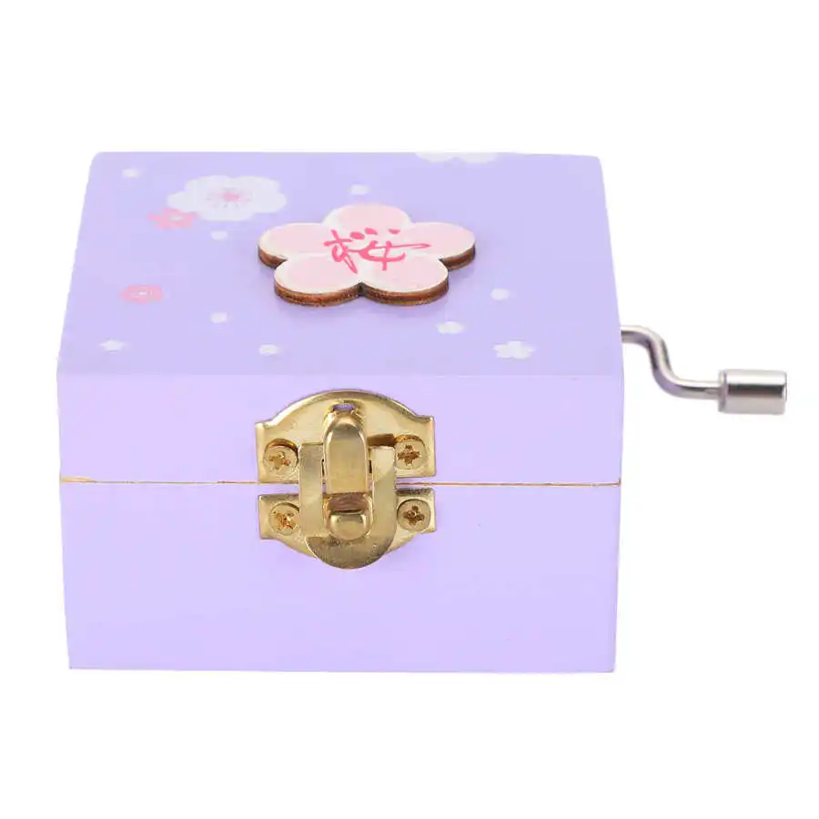 Деревянная музыкальная шкатулка ручной работы с изображением вишни украшение