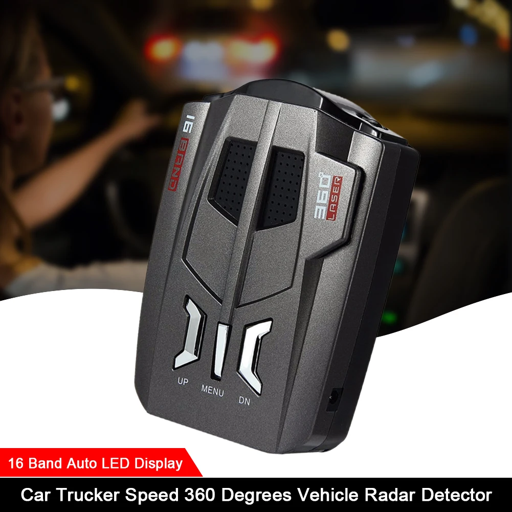 

V9 Car Trucker Speed 360 Degrees Vehicle Radar Detector Voice Alert Warning 16 Band Auto LED Display English / Russian version