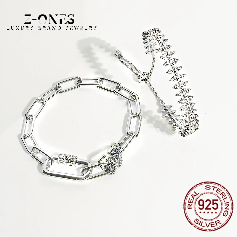 

women zircon chain bracelet S925 sterling silver adjustable high quality luxury brand fashion item trend trend jewelry Monaco je