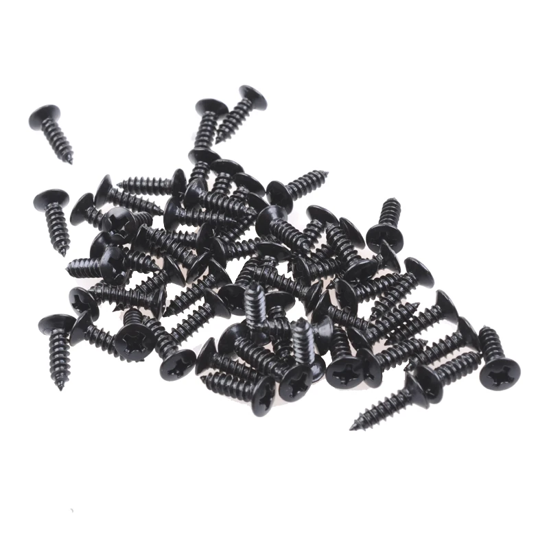 100 stücke bass gitarre schlagbrett schrauben hohlraum abdeckung jack abdeckung platte schraube für e gitarre bass 312mm chromgoldschwar