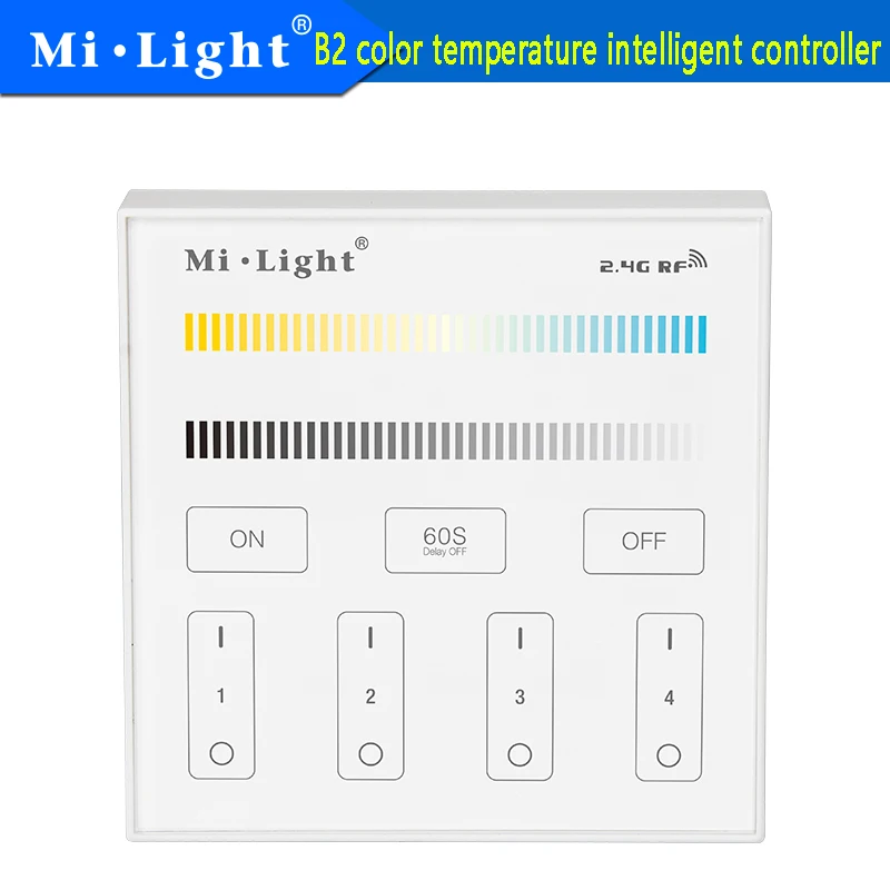 

Milight B2 4-Zone CCT Adjust Smart Panel Remote Controller color temperature and brightness dimmer for led strip light lamp bulb
