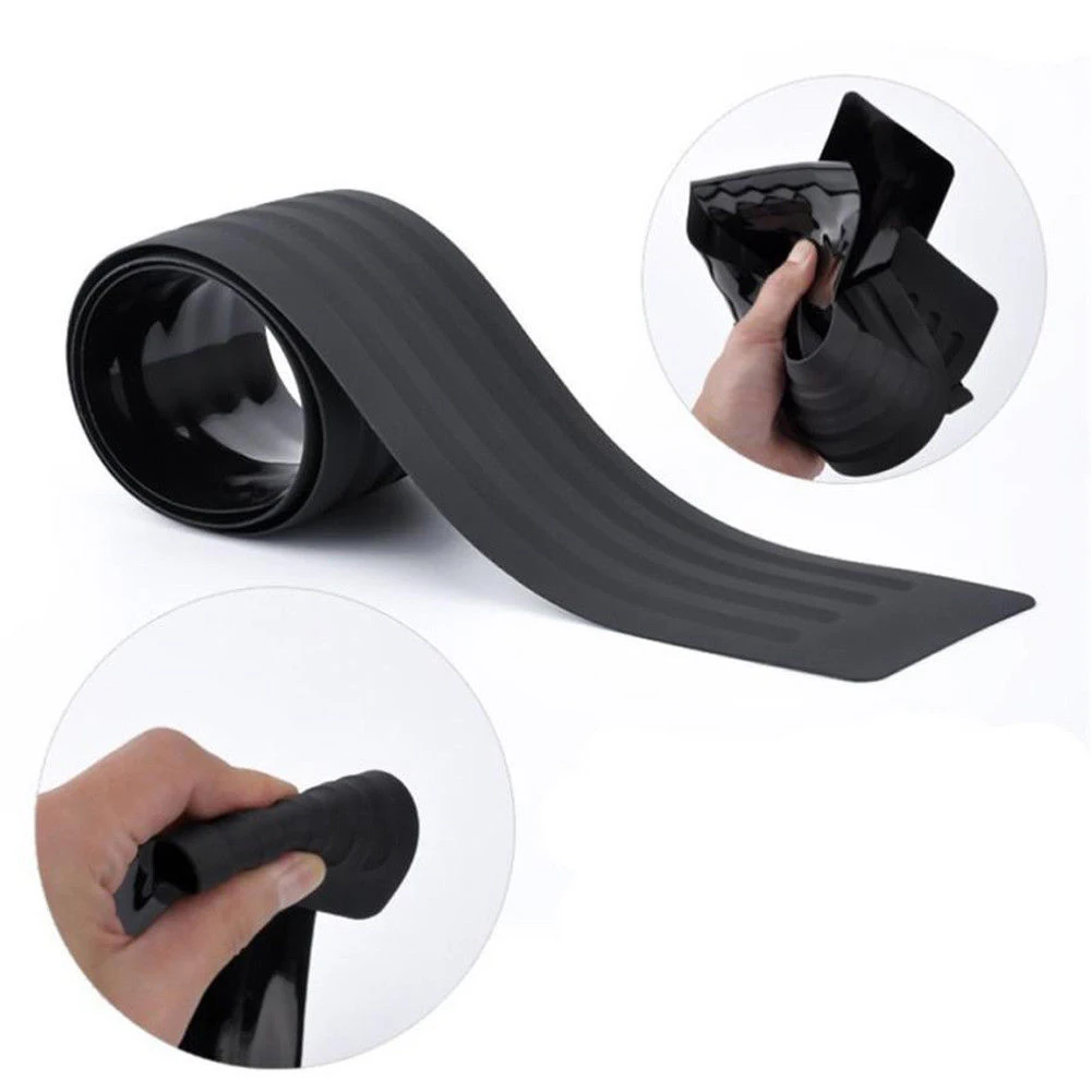 Universal Black Protector Stickers Strip bumper protector Car Anti-Collision Tape Rubber Styling Accessories | Автомобили и