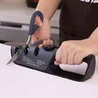 Точильный камень RISAMSHA, Профессиональная кухонная точилка, 3 этапа, регулировка угла наклона, для ножниц