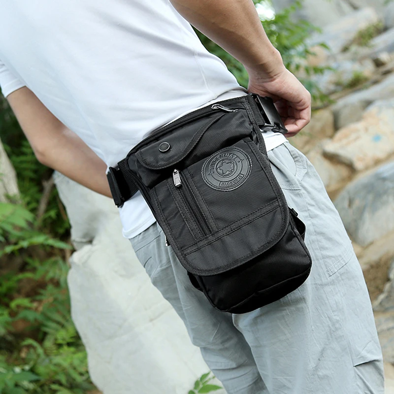 

Men Waterproof Nylon Drop LegsBag Bum Hip Belt Bags Fanny Pack Tactics Motorcycle Riding Waist Bag Large Capacity Crossbody Pack