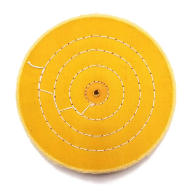 6 дюймовая желтая шлифовальная щетка для полировки хлопчатобумажной ткани