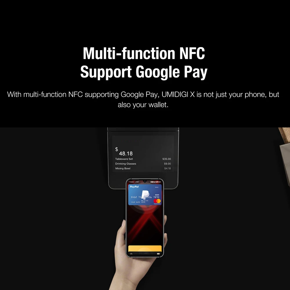 UMIDIGI X 6,35 дюймов AMOLED 4 Гб 128 ГБ глобальная версия Смартфон Android 9,0 Helio P60 48MP 4150 мАч отпечаток пальца NFC 4G мобильный телефон