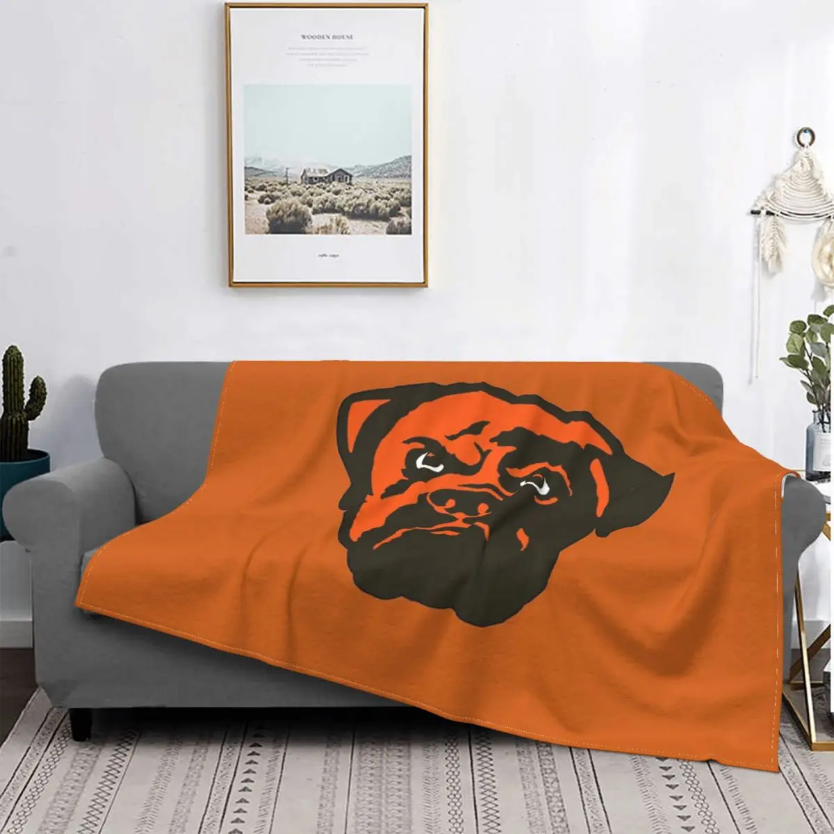 

Manta con Logo de perro, colcha a cuadros de muselina para cama, funda de sofá, manta de Picnic, colchas para cama
