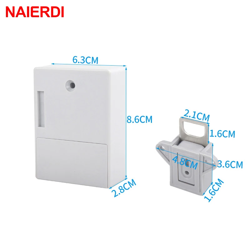 NAIERDI Digital Cabinet Intelligent Electronic Locks Invisible Sensor Lock EMID IC Card Drawer For Wardrobe Furniture Hardware |