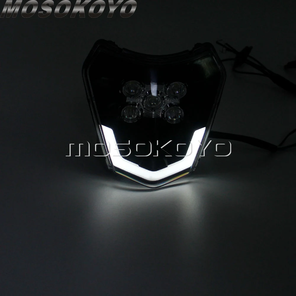 

Dirt Bike LED Headlight Supermoto Head Light for EXC XCF XCW 250 300 350 450 500 690 SMC R EU/US Six Days Enduro Model 2012-2021