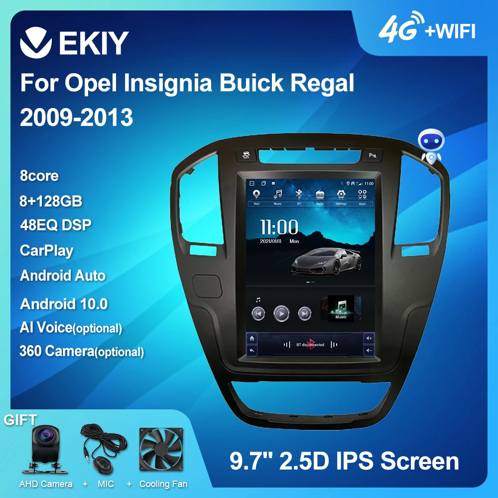$102.53 EKIY 9.7“ Tesla Vertical Screen For Opel Insignia Buick Regal 2009-2013 Android 10 Car Radio Navigation GPS Stereo Multimedia HU