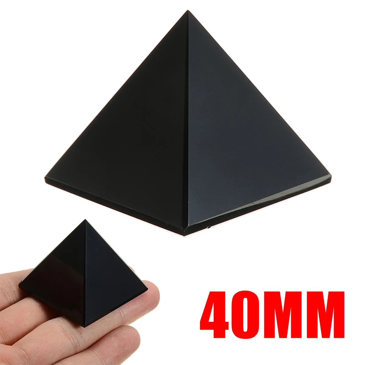 

1pc New Arrival Natural Reiki Energy Black Obsidian Pyramid Crystal Protective Healing for Home Office Desk Decoration